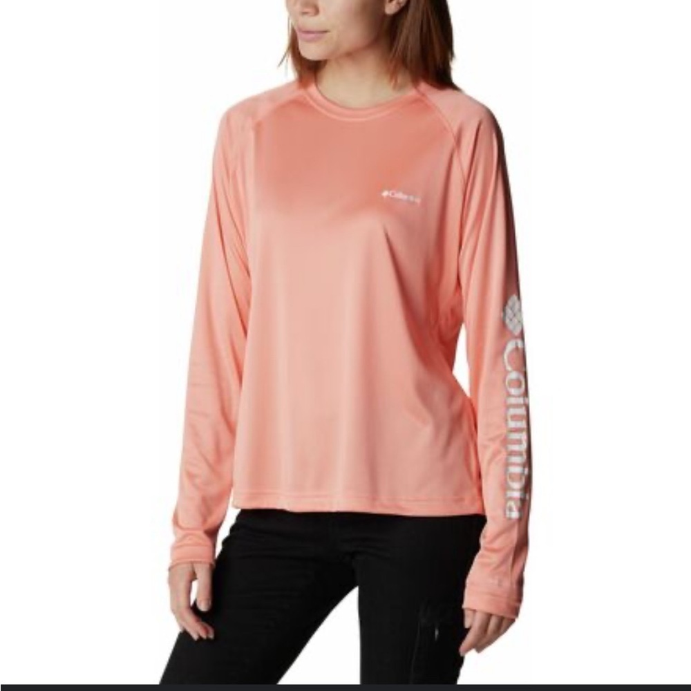 Columbia Women's PFG Tidal Tee II Long Sleeve Shirt - Medium - Tiki Pink - Picture 2 of 7